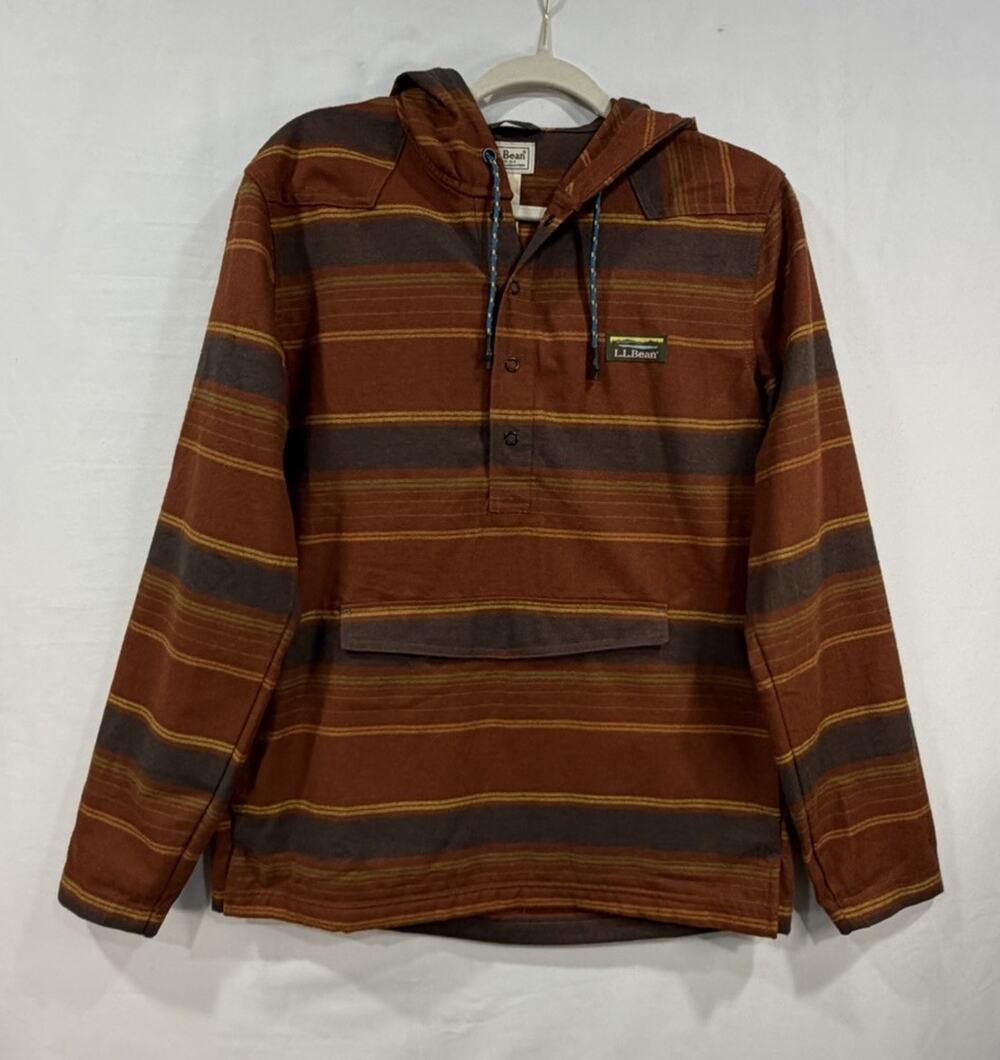 LL Bean Katahdin Performance Flannel Anorak Pullover Sweatshirt Small Gorpcore